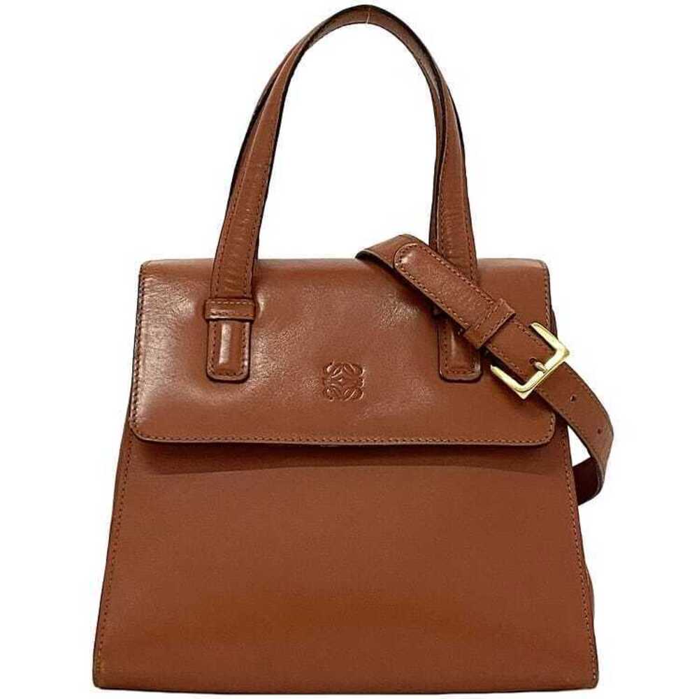Loewe Bag Orange Brown Anagram Top Handle Crossbody Flap Handbag Magnetic